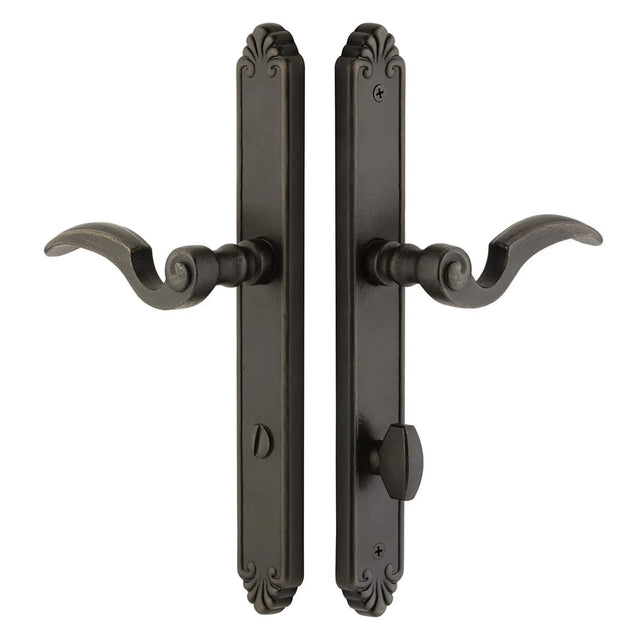 Tuscany Bronze Non-Keyed Stretto 1-1/2" x 11-1/8" Narrow Trim Sideplate Lock 6143NALH