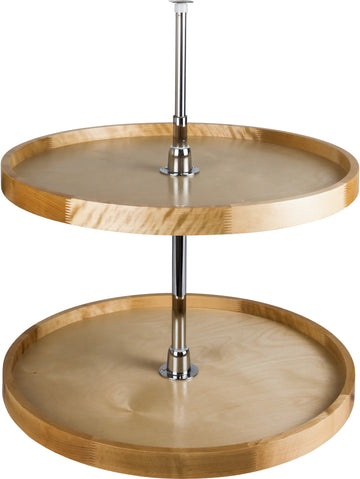 LazySusans 18'' Round Two-Shelf Wood Lazy Susan Set LSR218-SET