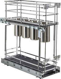 8'' STORAGE WITH STYLE® Metal''No Wiggle'' Soft-close Utensil Base Pullout
