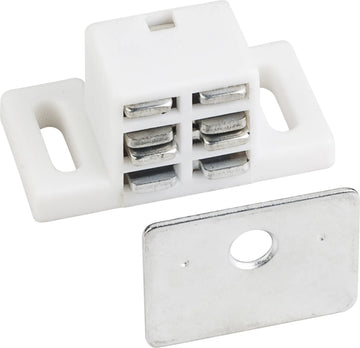 25 lb White Single Magnetic Catch with Zinc Strike 50650