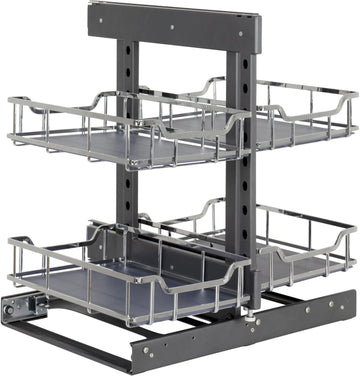 15'' Polished Chrome STORAGE WITH STYLE® Full-Height Blind Corner Organizer SWS-BCFH15PC