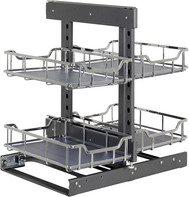 15'' Polished Chrome STORAGE WITH STYLE® Full-Height Blind Corner Organizer SWS-BCFH15PC