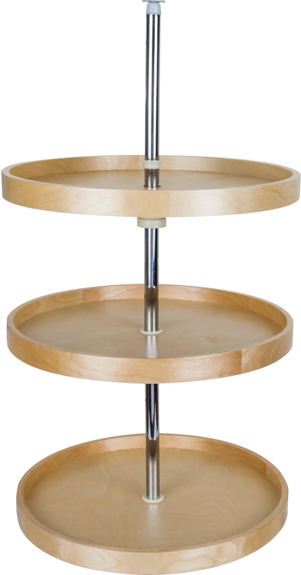 LazySusans 20'' Round Three-Shelf Banded Wood Lazy Susan Set BLSR2320-SET