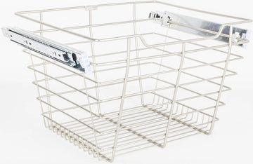 Pullout Closet Baskets Satin Nickel Closet Pullout Basket with Slides 16''D x 17''W x 11''H POB1-161711SN