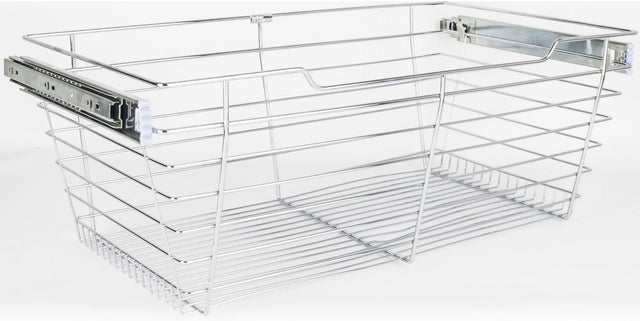 Pullout Closet Baskets Chrome Closet Pullout Basket with Slides 16''D x 29''W x 11''H POB1-162911CH