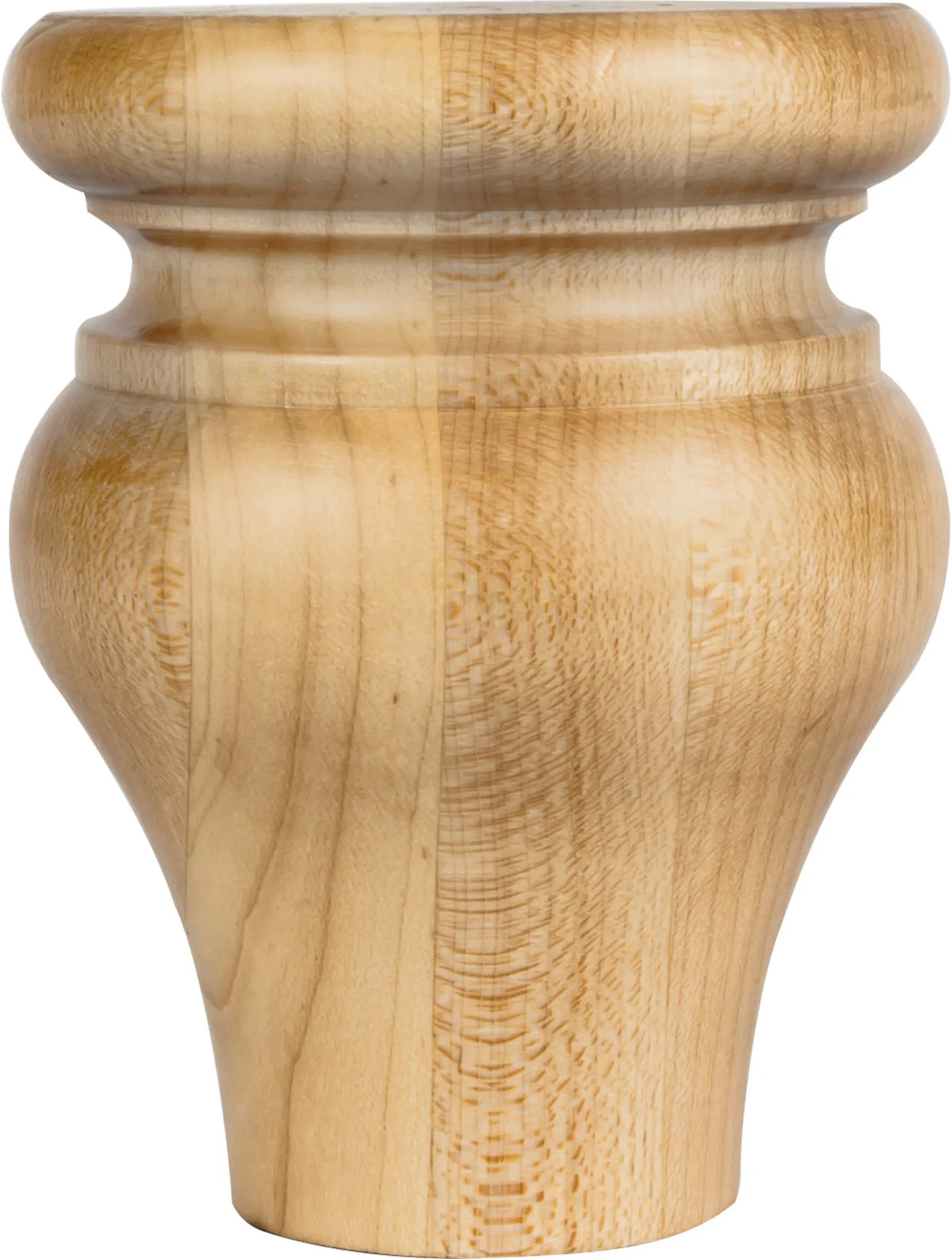 3-1/2'' W x 3-1/2'' D x 4-1/2'' H White Birch Tulip Bun Foot BF16-2-WB