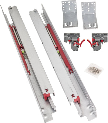 UMS - USE58 Series 15'' Standard Duty Soft-close 100 lb Full Extension Undermount Slide Kit Includes Clips, Rear Brackets & Screws USE58-15-4W