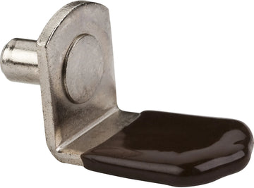 Bright Nickel 5 mm Pin Angled Shelf Support with 3/4'' Arm and Brown Sleeve - (1000 pieces per pack) 1708BN