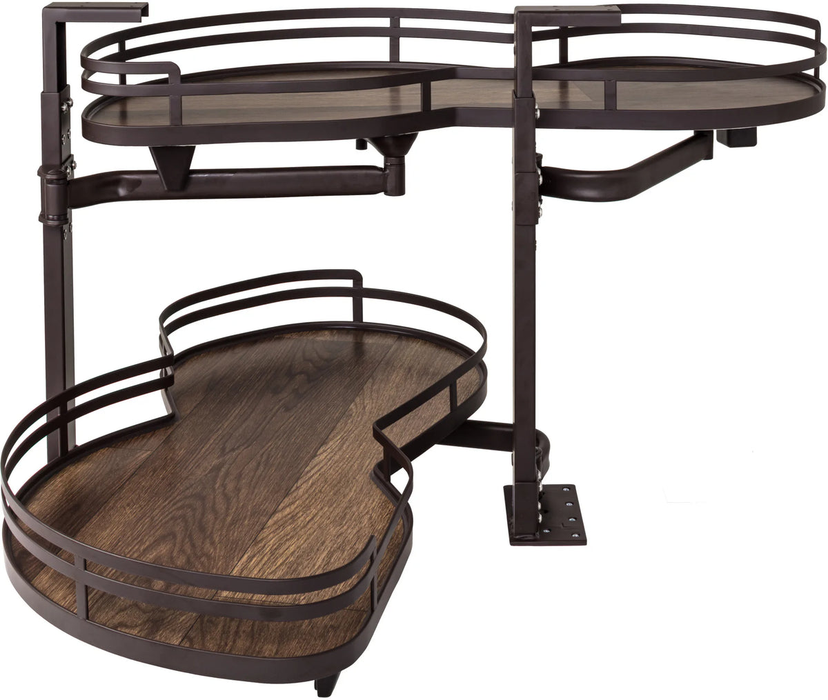 Blind Corners 21'' Oil Rubbed Bronze and Walnut Blind Corner Swingout