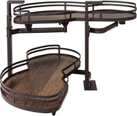 Blind Corners 21'' Oil Rubbed Bronze and Walnut Blind Corner Swingout