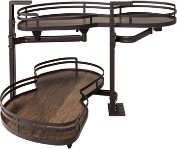 Blind Corners 15'' Oil Rubbed Bronze and Walnut Blind Corner Swingout