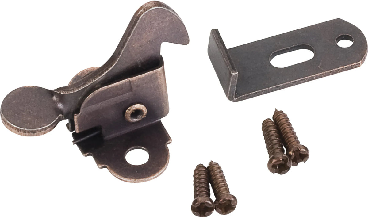 Dark Brushed Antique Copper Elbow Catch Polybagged with Screws