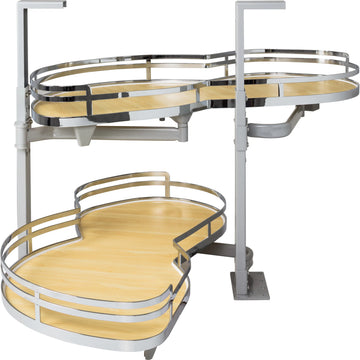 Blind Corners 15'' Polished Chrome and Maple Blind Corner Swingout