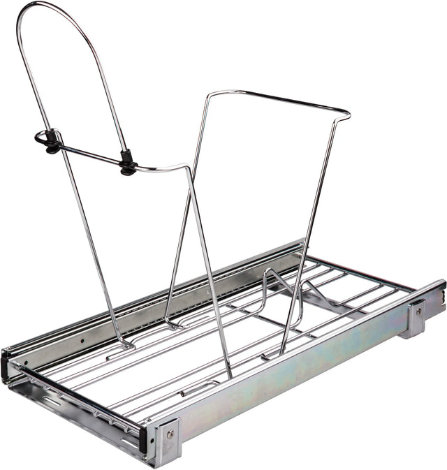 11-Min Organizers Polished Chrome Single Can Wire Bottom-Mount Trashcan Pullout CAN-EBMSPC-R