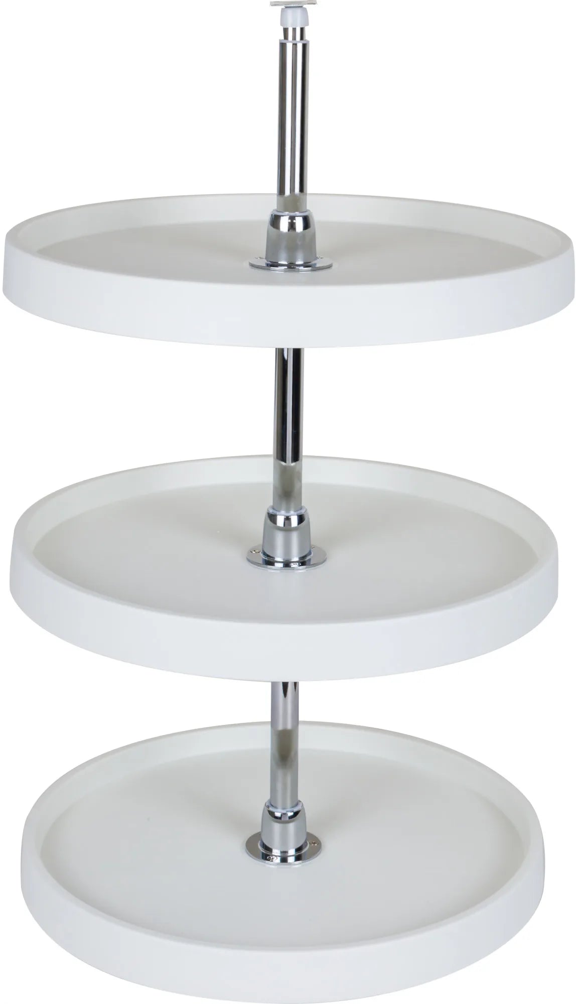 LazySusans 18'' Round Three-Shelf Plastic Lazy Susan Set with Chrome Hubs PLSMR318