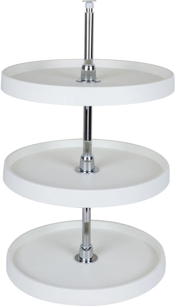 LazySusans 18'' Round Three-Shelf Plastic Lazy Susan Set with Chrome Hubs PLSMR318