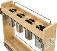 No Wiggle Pullouts 5''''No Wiggle'' Utensil Bin Soft-close Base Cabinet Pullout UBPO-5SC