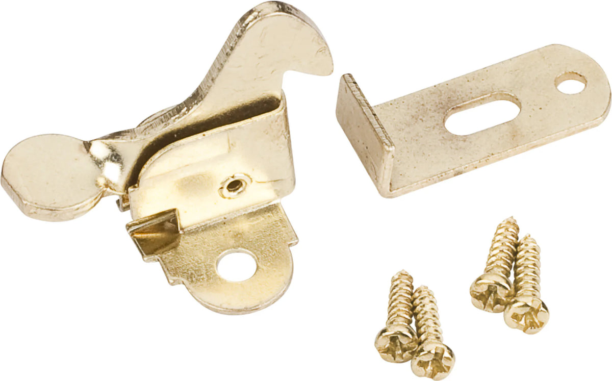 Polished Brass Elbow Catch Polybagged with Screws EC01-PB