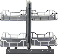 18'' Polished Chrome STORAGE WITH STYLE® Full-Height Blind Corner Organizer SWS-BCFH18PC