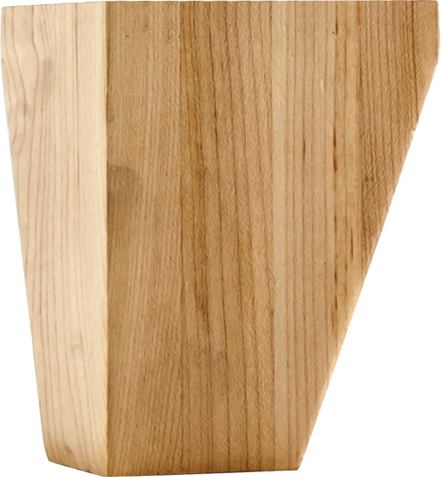 3-1/2'' W x 3-1/2'' D x 4-1/2'' H Maple Square Shaker Bun Foot BF32MP