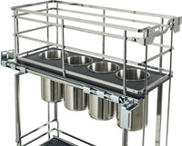8'' Polished Chrome STORAGE WITH STYLE® Metal''No Wiggle'' Soft-close Utensil Base Pullout SWS-UBPO8PC