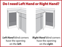Blind Corners 18'' Polished Chrome and Maple Blind Corner Swingout for Openings on the Left of the Blind BCSO218PCMP-LH