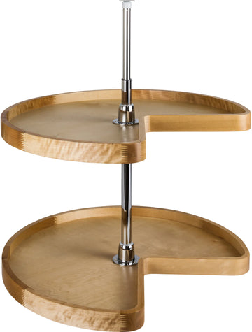 LazySusans 24'' Kidney Two-Shelf Wood Lazy Susan Set LSK224-SET