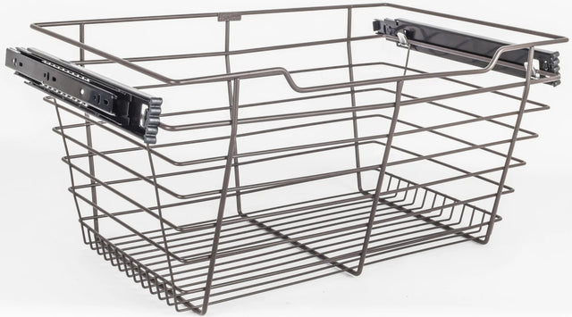 Pullout Closet Baskets Dark Bronze Closet Pullout Basket with Slides 14''D x 29''W x 11''H POB1-142911ORB