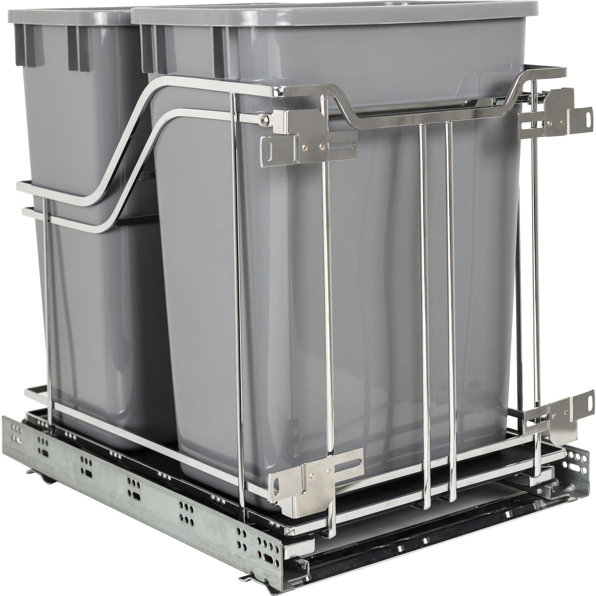 Double 35 Quart STORAGE WITH STYLE® Metal Soft-close Trashcan Pullout