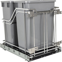 Double 35 Quart STORAGE WITH STYLE® Metal Soft-close Trashcan Pullout