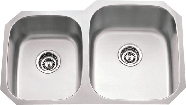 32'' L x 20-5/8'' W x 9'' D Undermount 18 Gauge Stainless Steel 40/60 Double Bowl Sink 801R-18