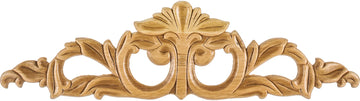 20-1/8'' W x 5/16'' D x 5-3/8'' H Pressed Rubberwood Acanthus Onlay PONL-02-20RW