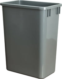 Waste Solution - Cans and Lids Box of 4 Grey 35 Quart Plastic Waste Containers CAN-35GRY-4