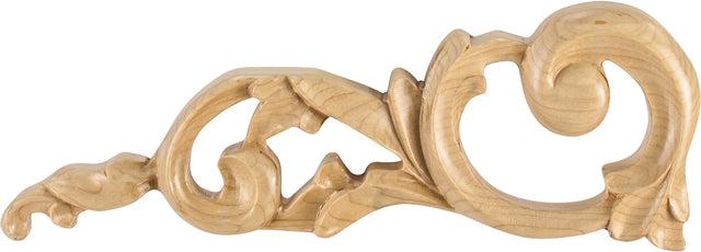 10'' W x 3/4'' D x 3-1/2'' H Left Cherry Acanthus Onlay ONL-06-LCH