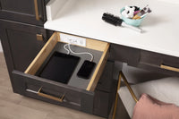 Powered Organizer 15'' Charging Drawer for Bath with In-Drawer Outlets & Charging Ports PVD15-SC
