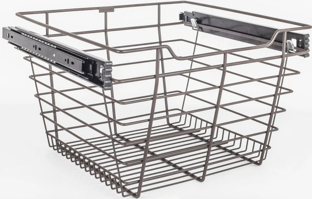 Pullout Closet Baskets Dark Bronze Closet Pullout Basket with Slides 16''D x 17''W x 11''H POB1-161711ORB