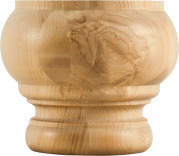 4-3/4'' W x 4-3/4'' D x 4'' H Rubberwood Reversible Bun Foot BF70RW