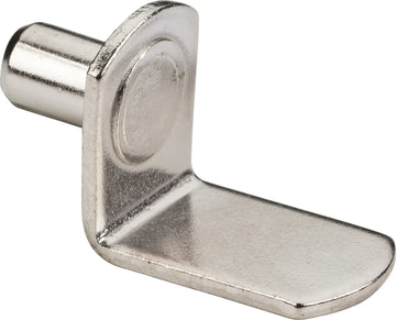 Bright Nickel 1/4'' Pin Angled Shelf Support with 3/4'' Arm - (1000 pieces per pack) 1609BN