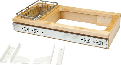 Waste Solution-Wood Top Mount Single White 50 Quart Top-Mount Trashcan Pullout for 15'' Opening CAN-TMS1550W-K