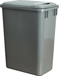 Waste Solution - Cans and Lids Box of 4 Grey 35 Quart Plastic Waste Containers CAN-35GRY-4