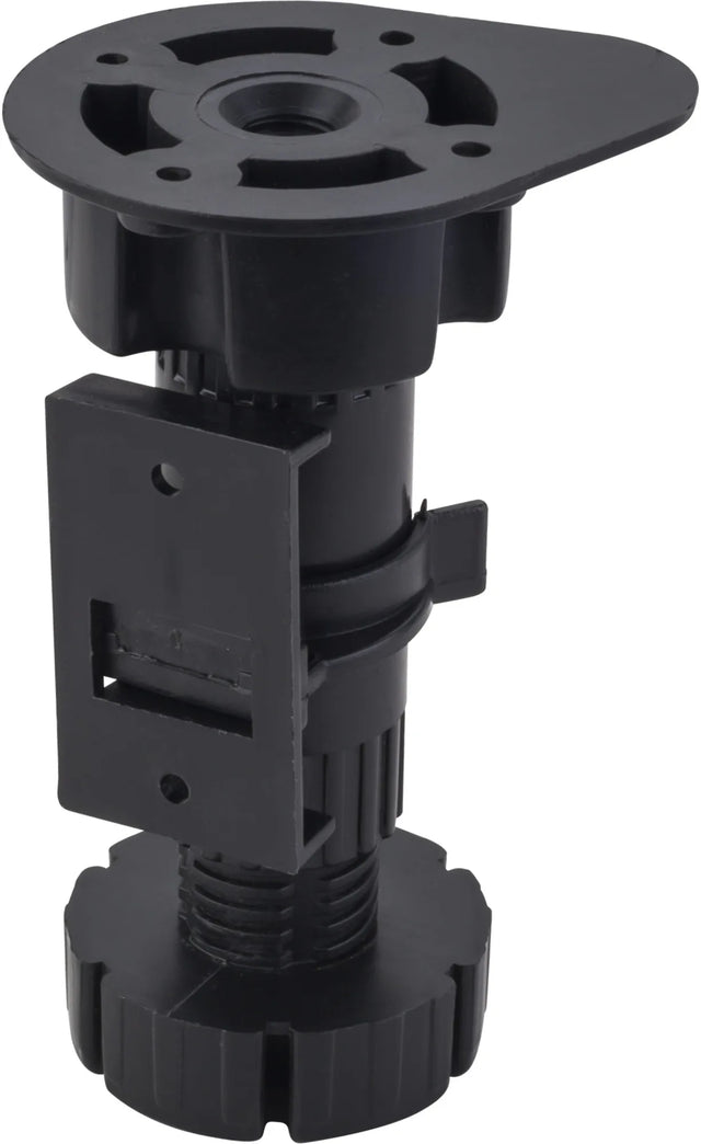 Black Plastic Adjustable Feet with Toe Kick Bracket 100-170 mm TP03