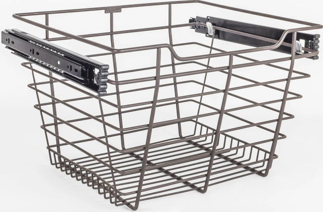 Pullout Closet Baskets Dark Bronze Closet Pullout Basket with Slides 14''D x 17''W x 11''H POB1-141711ORB
