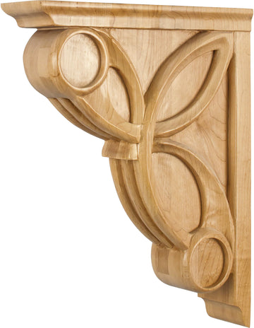 3'' W x 11-5/16'' D x 14'' H Alder Celtic Weave Art Deco Corbel COR6-3ALD