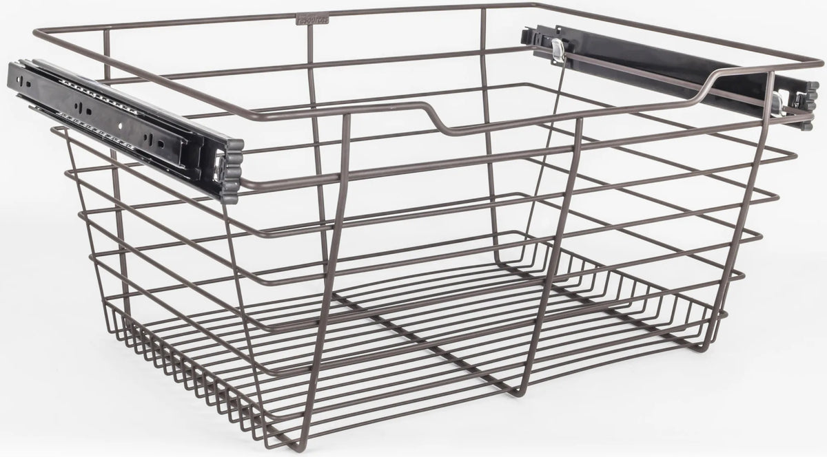 Pullout Closet Baskets Dark Bronze Closet Pullout Basket with Slides 14''D x 23''W x 11''H POB1-142311ORB