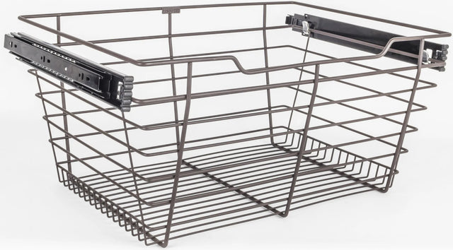 Pullout Closet Baskets Dark Bronze Closet Pullout Basket with Slides 14''D x 23''W x 11''H POB1-142311ORB