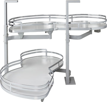 Blind Corners 18'' Polished Chrome and White Blind Corner Swingout