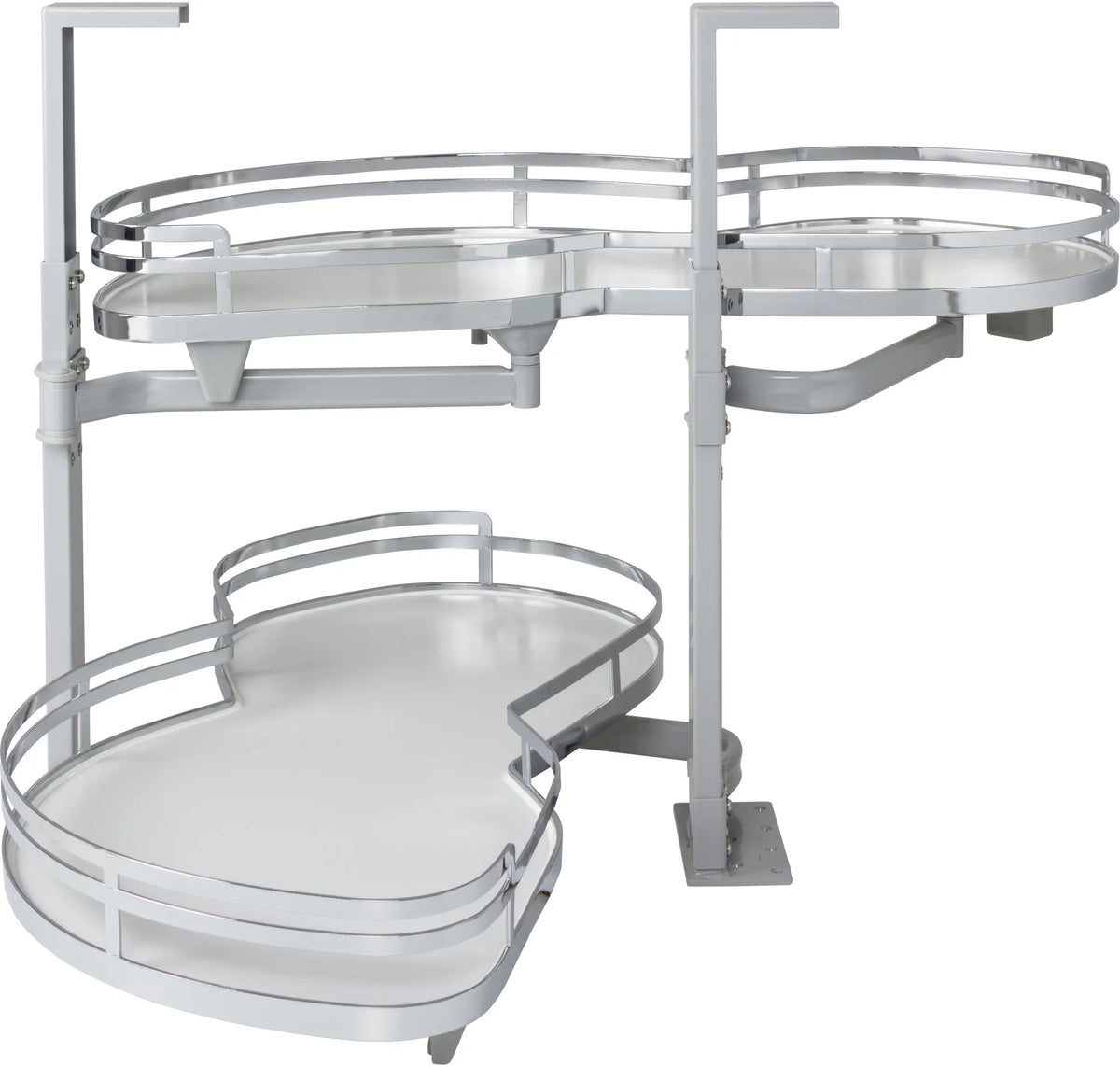 Blind Corners 21'' Polished Chrome and White Blind Corner Swingout