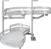 Blind Corners 21'' Polished Chrome and White Blind Corner Swingout