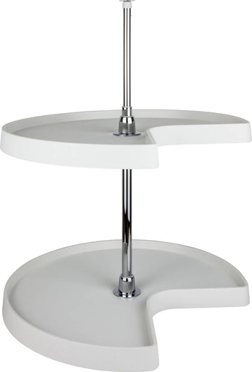 LazySusans 24'' Kidney Two-Shelf Plastic Lazy Susan Set with Chrome Hubs PLSMK24