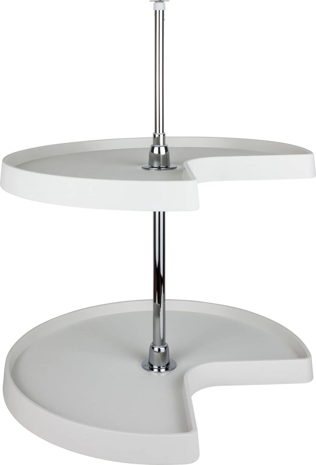 LazySusans 32'' Kidney Two-Shelf Plastic Lazy Susan Set with Chrome Hubs PLSMK32